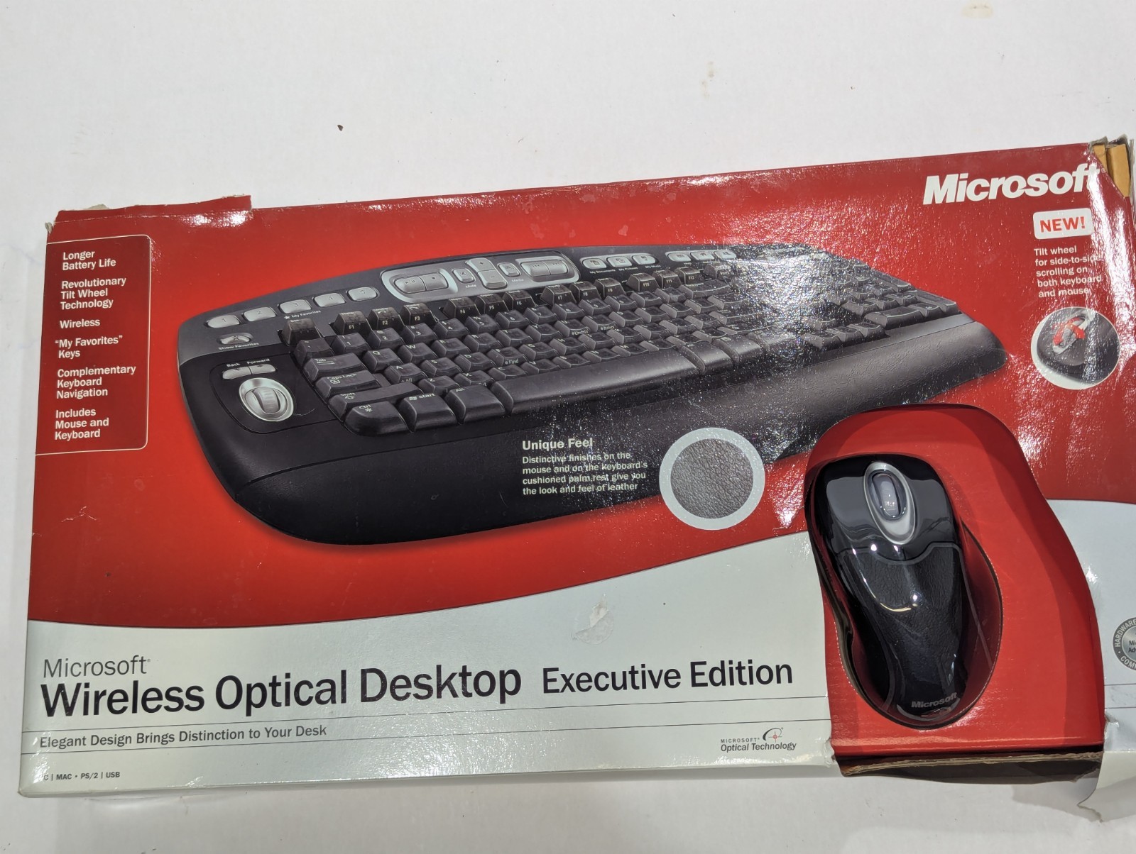 New Microsoft Wireless Optical Desktop Executive Edition Keyboard & Mouse Set