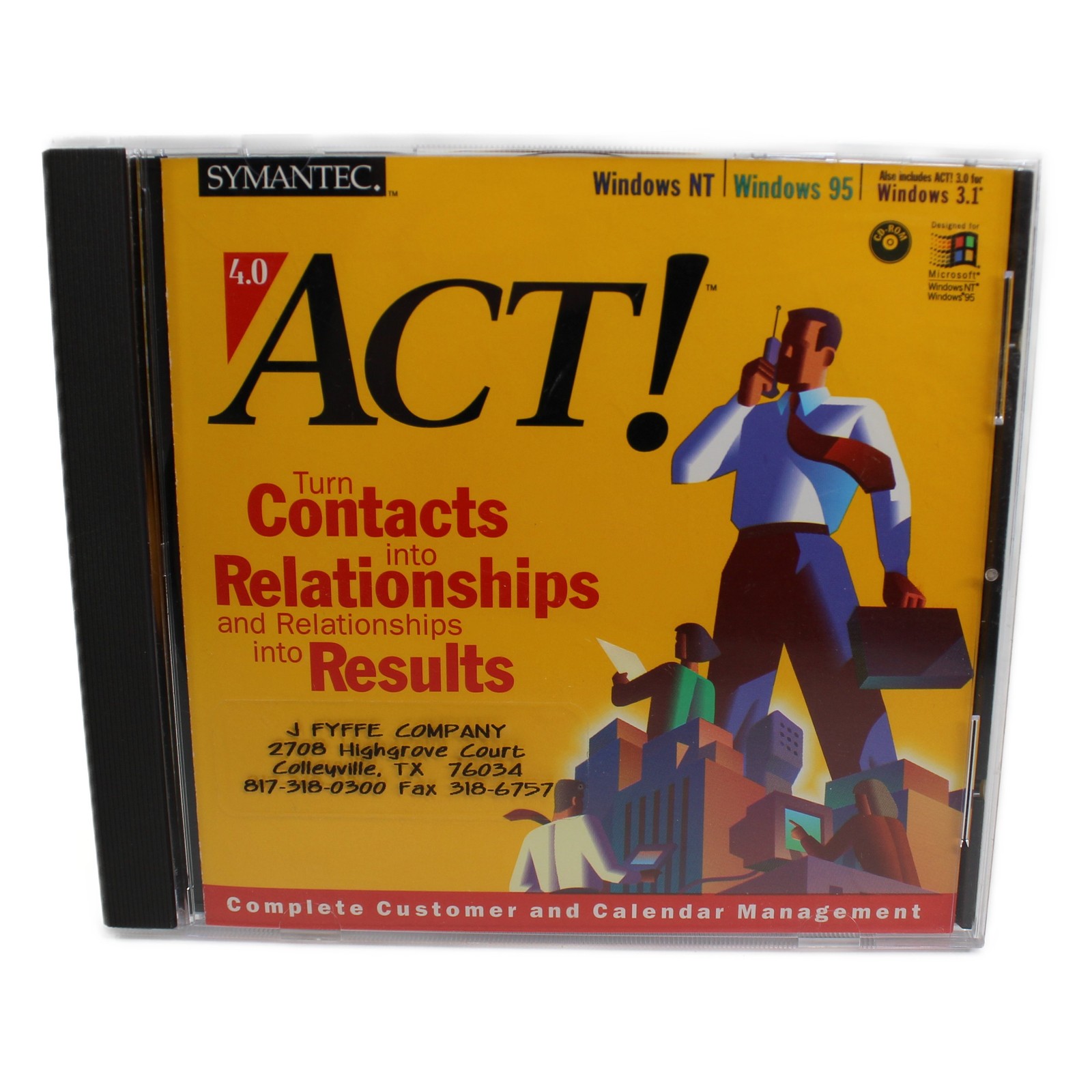 Symantec ACT 4.0 CD-ROM for Windows NT 95 3.1 Business CRM Software Vintage