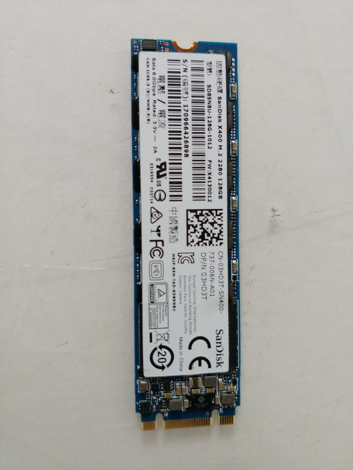SanDisk X400 SD8SN8U-128G  128GB M.2 2280 80mm Solid State Drive
