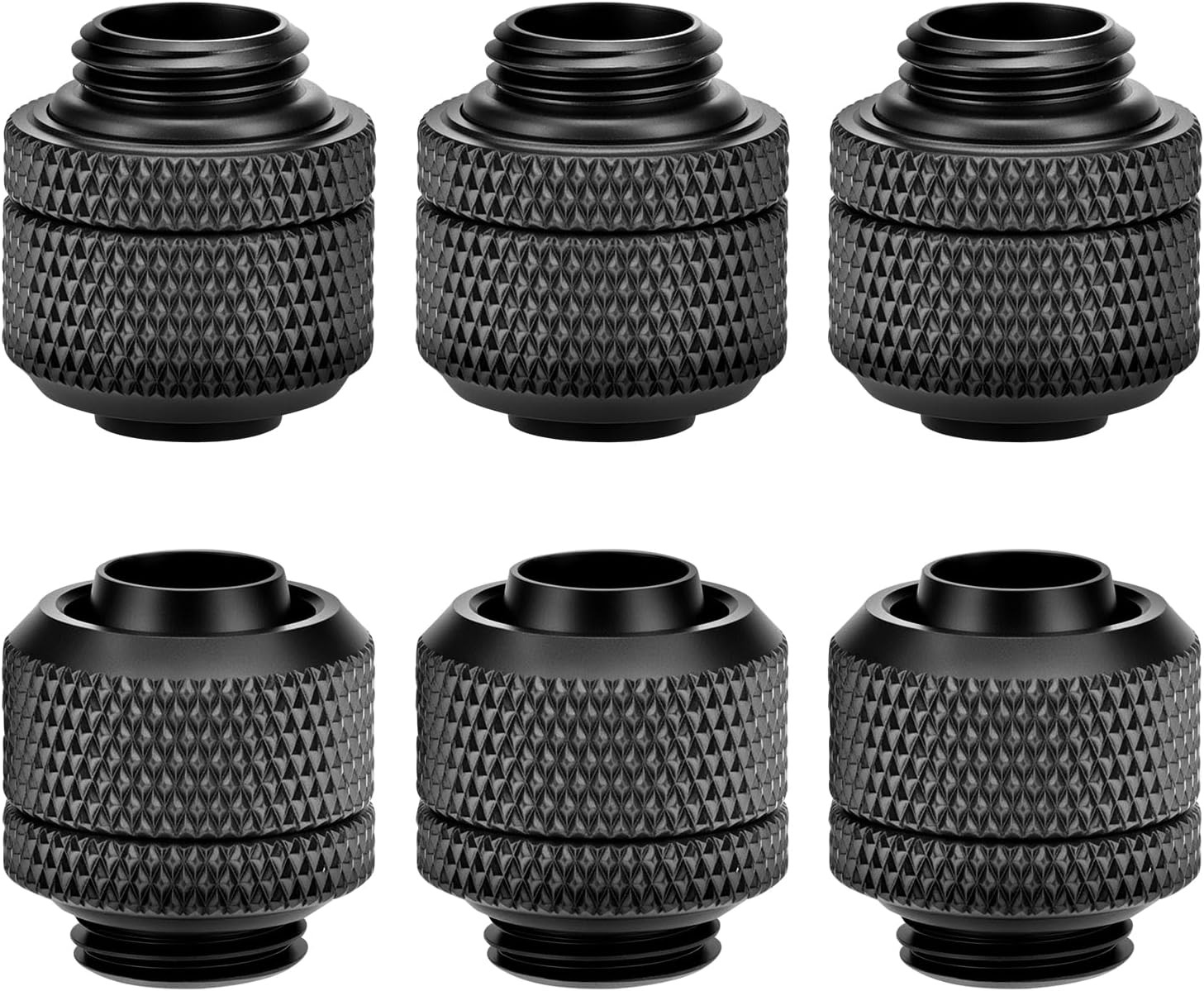 6 Pack Copper Compression Fitting G1/4 for PC Water Cooling Soft Hoses