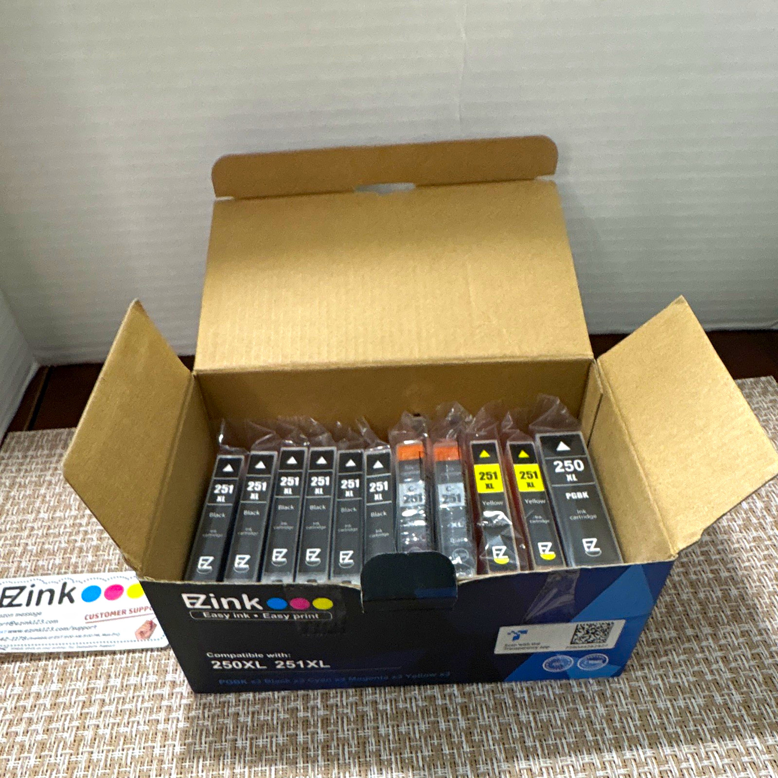 E-Z Ink Compatible Canon 250XL 251XL Inkjet Cartridges BK C M Y