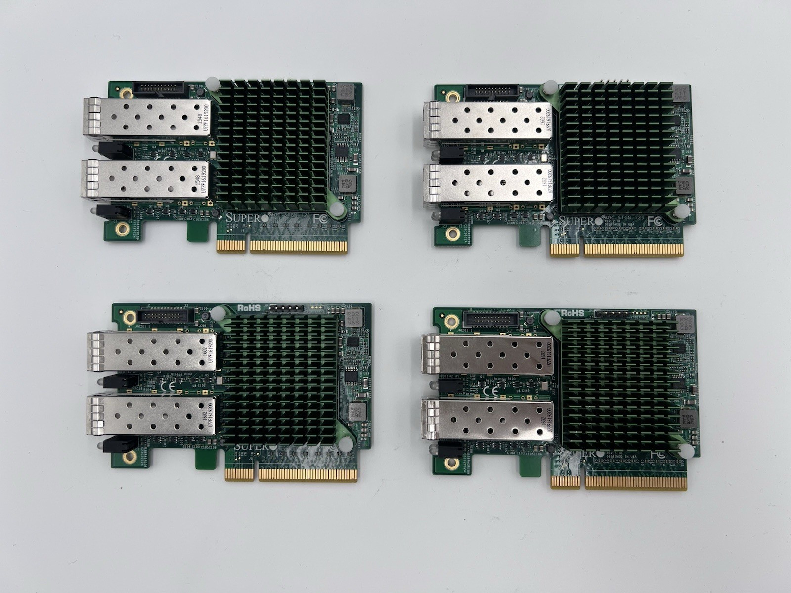 LOT OF 4 SuperMicro AOC-STGN-i2S Dual Port 10GB SFP+ 10GB Card Low Profile