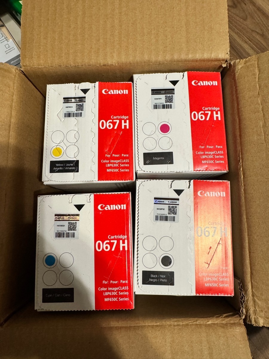 Canon 067H Toner Cartridge Set Original 4-Color BCMY High Yield OEM SEALED