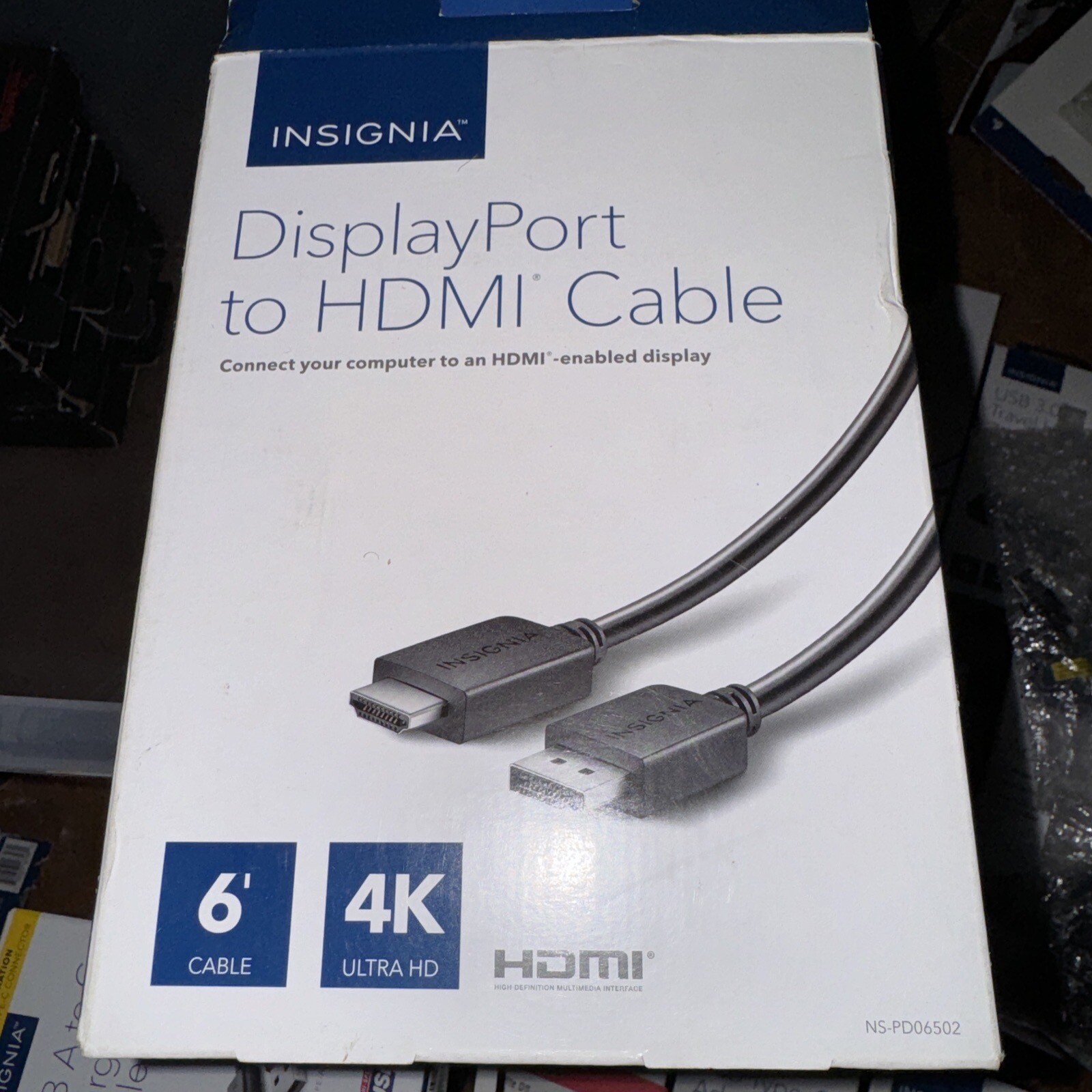 Insignia 1.8 m (6 ft.) DisplayPort/HDMI Cable (NS-PD06502-C) Black