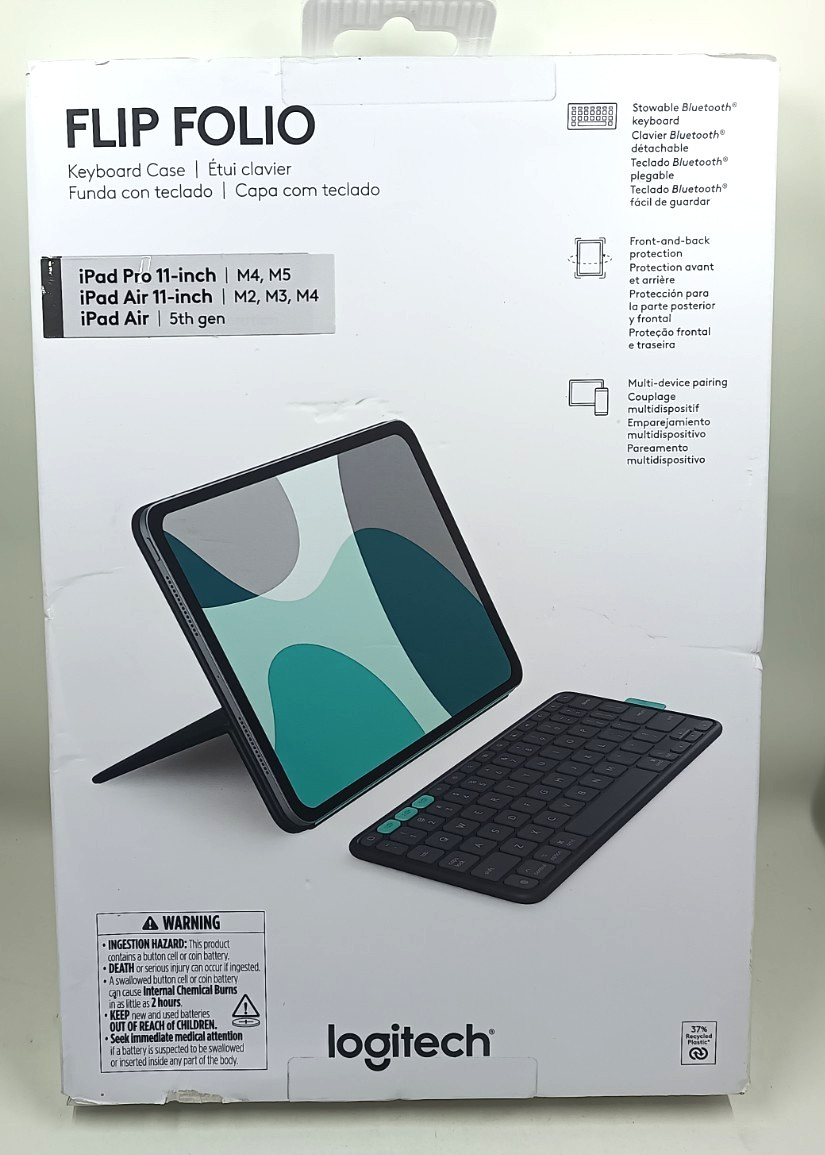 New Logitech Flip Folio Keyboard Case for iPad Pro 11-inch 920-013369