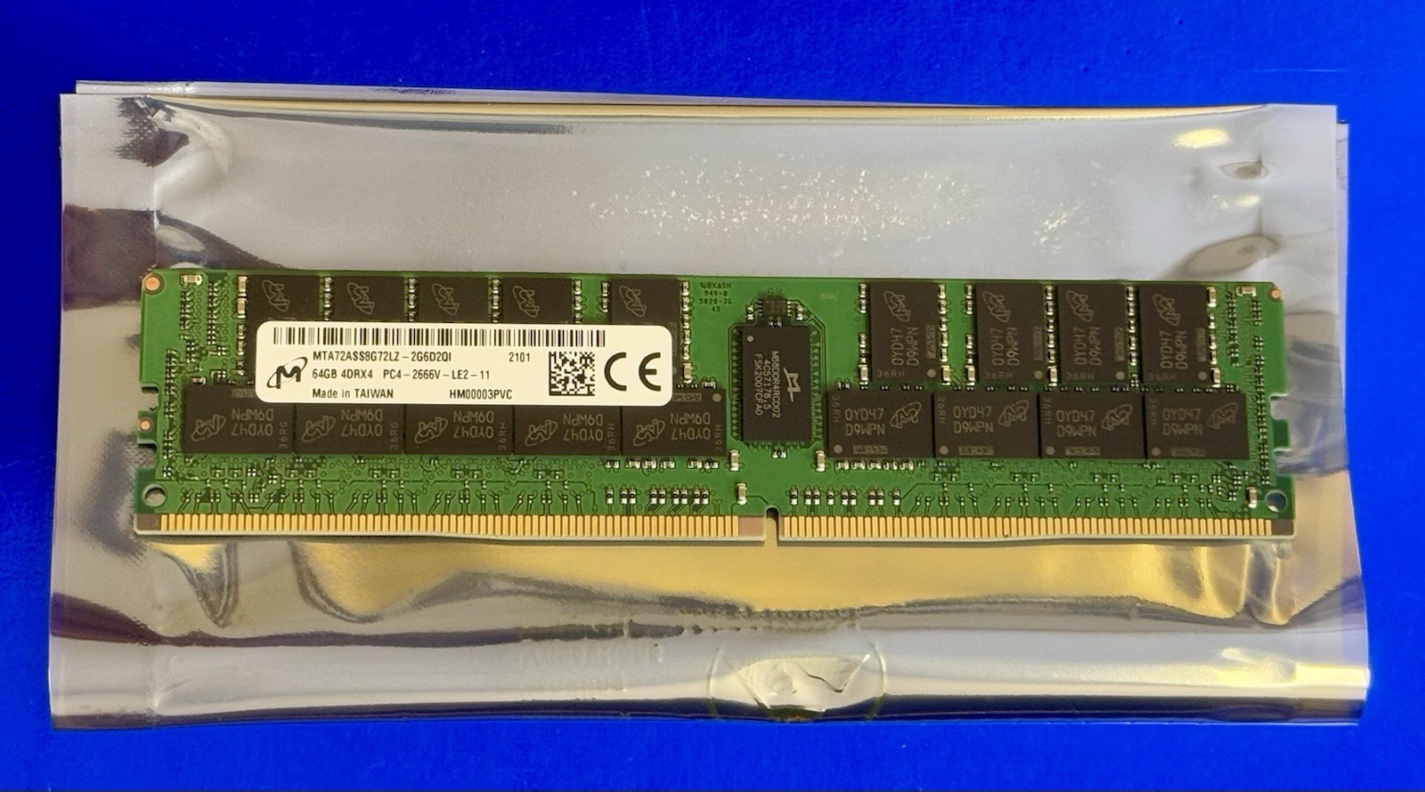 Micron MTA72ASS8G72LZ-2G6D2QI 64GB 4DRx4 PC4-2666V ECC Server RAM LRDIMM