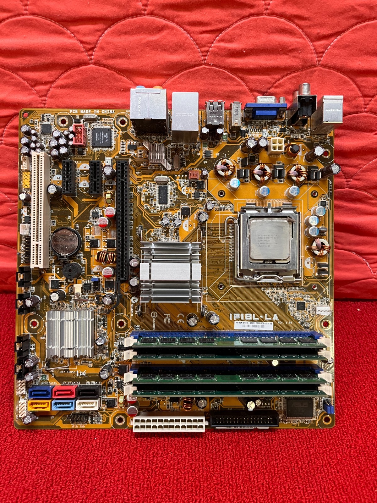 Used HP ASUS IPIBL-LA Motherboard + 2.66Hz Intel Core2 Duo 5189-2129 Good Cond