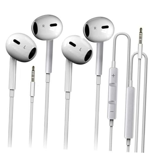 2 Pack 3.5mm Headphones for iPhone, iPad, Mac and PC for Most 2PC 3.5mm Jack