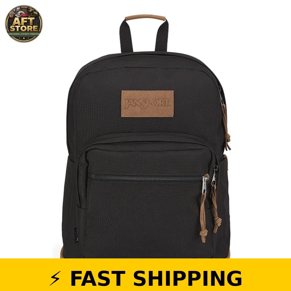 JanSport Right Pack Premium Daypack - Black with 15" Laptop Sleeve