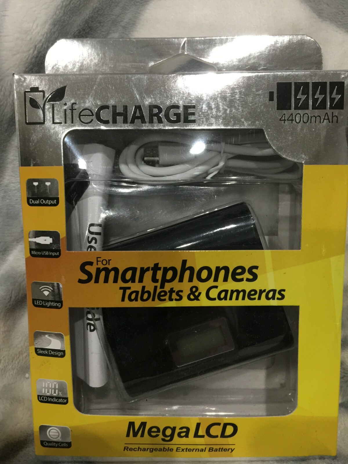 New LifeCHARGE - Mega LCD Portable Charger - Black