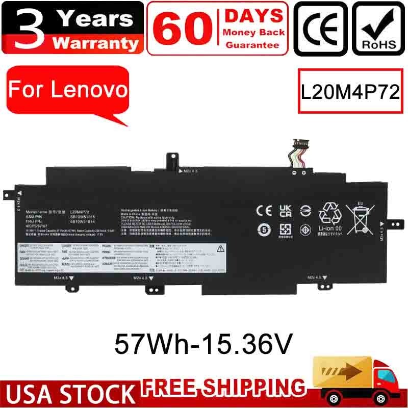 L20M4P72 Battery for Lenovo ThinkPad T14s 2nd Gen 2021 Series L20L4P72 L20C4P72