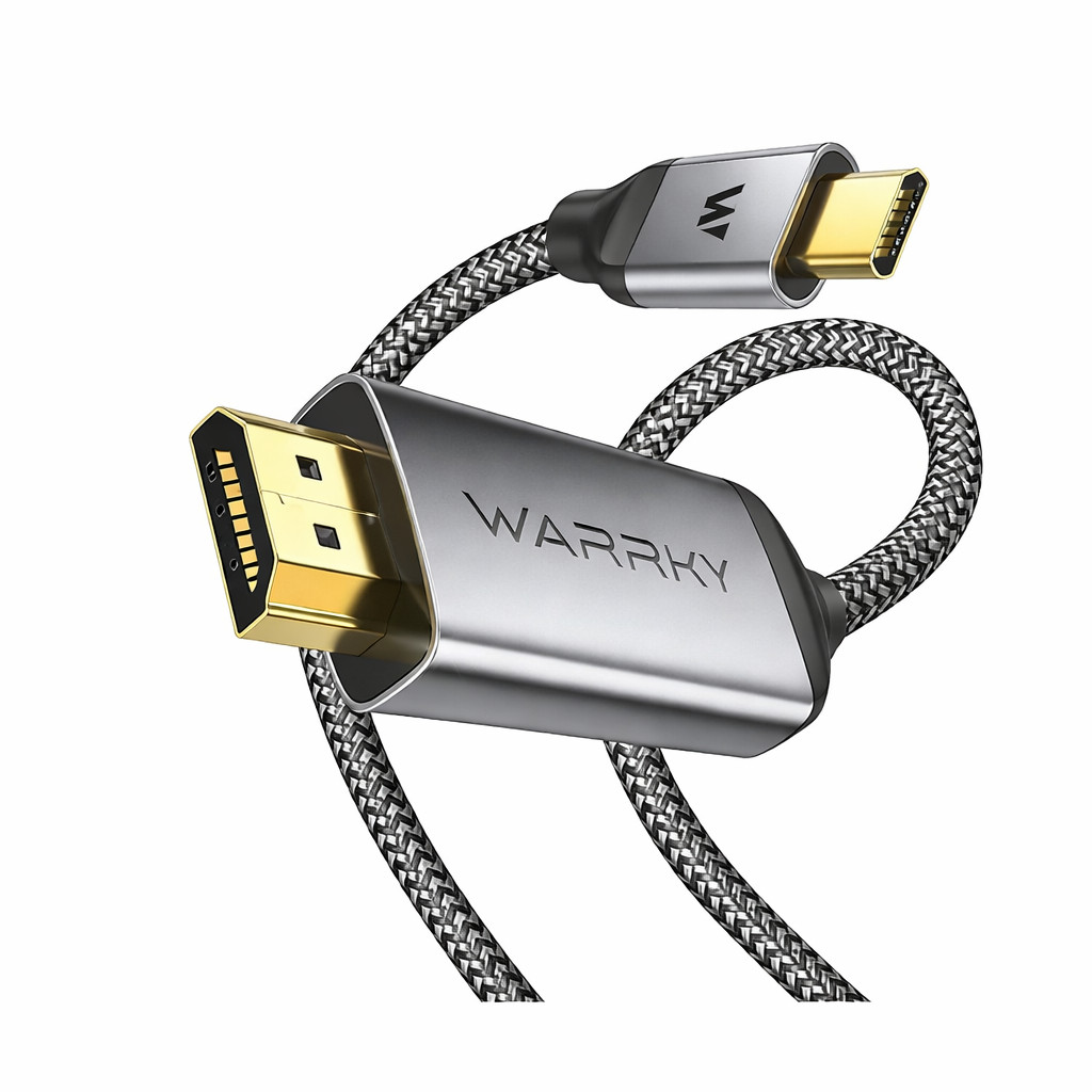 Warrky  2 Pcs USBC to HDMI Cable 4K 60Hz Anti-Interference Gold-Plated Plugs 6FT