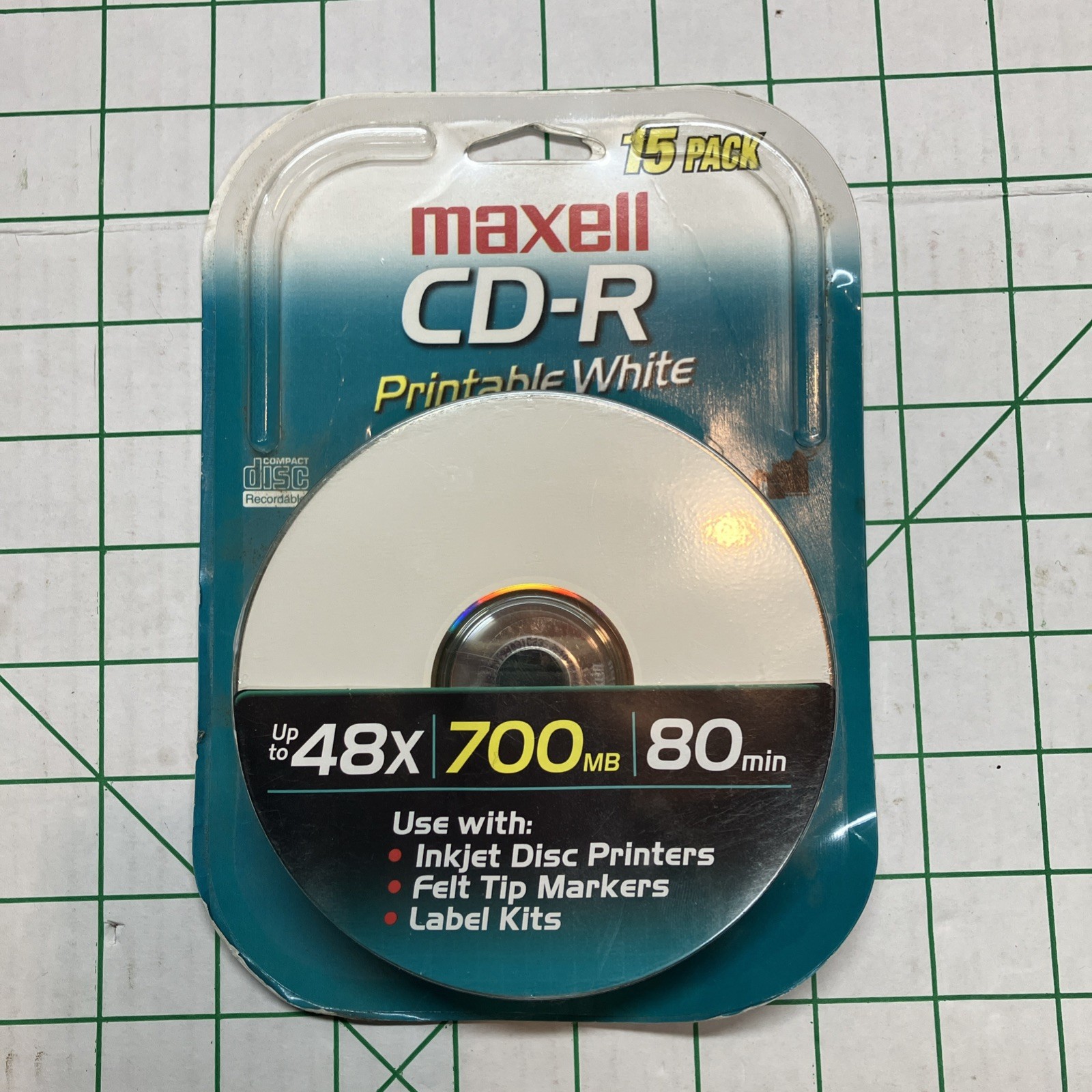 Maxwell CD-R - 48x, 700 MB, 80 min 15/Pack - Recordable/printable white - NEW