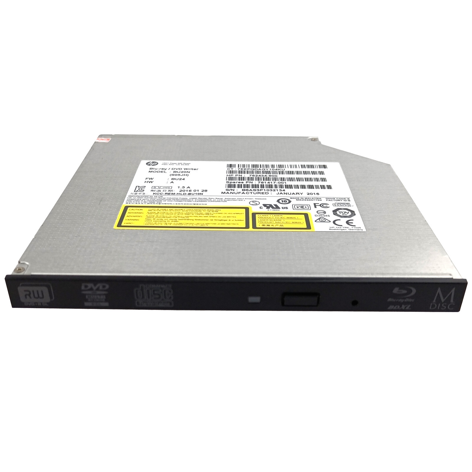 HP BU20N Internal 9.5mm SATA BD-RW Burner 100GB BDXL DVD Writer Disc Player