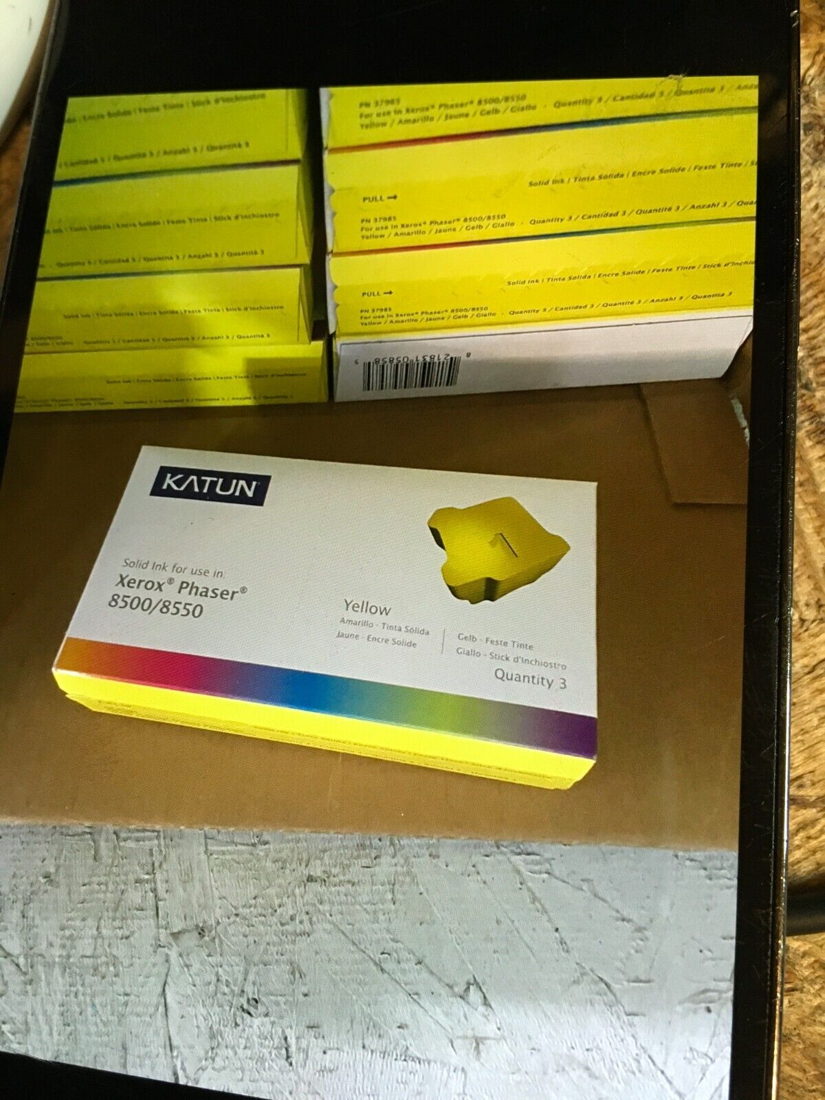 Lot of 10 KATAN NEW Xerox 8500 8550 Yellow Solid Ink Color 30 Cubes 108R00671 lz