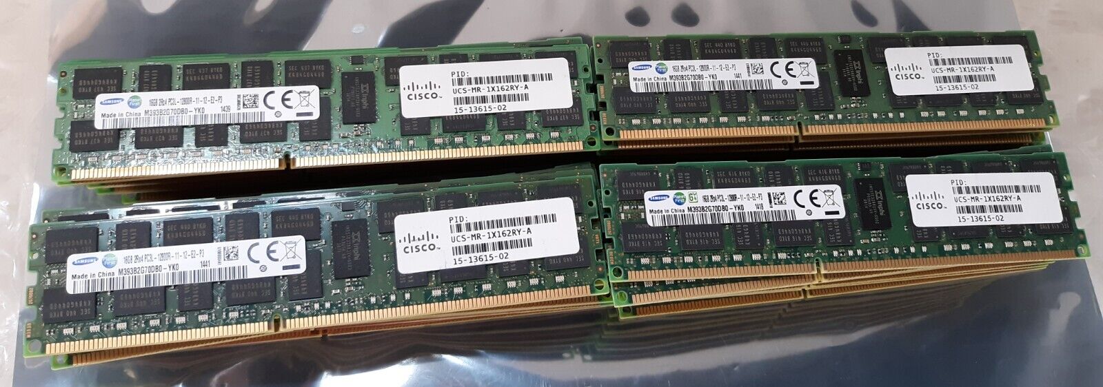Lot of 40 Samsung 16GB 2Rx4 PC3L-12800R M393B2G70DB0 Server RAM w/ Cisco Sticker