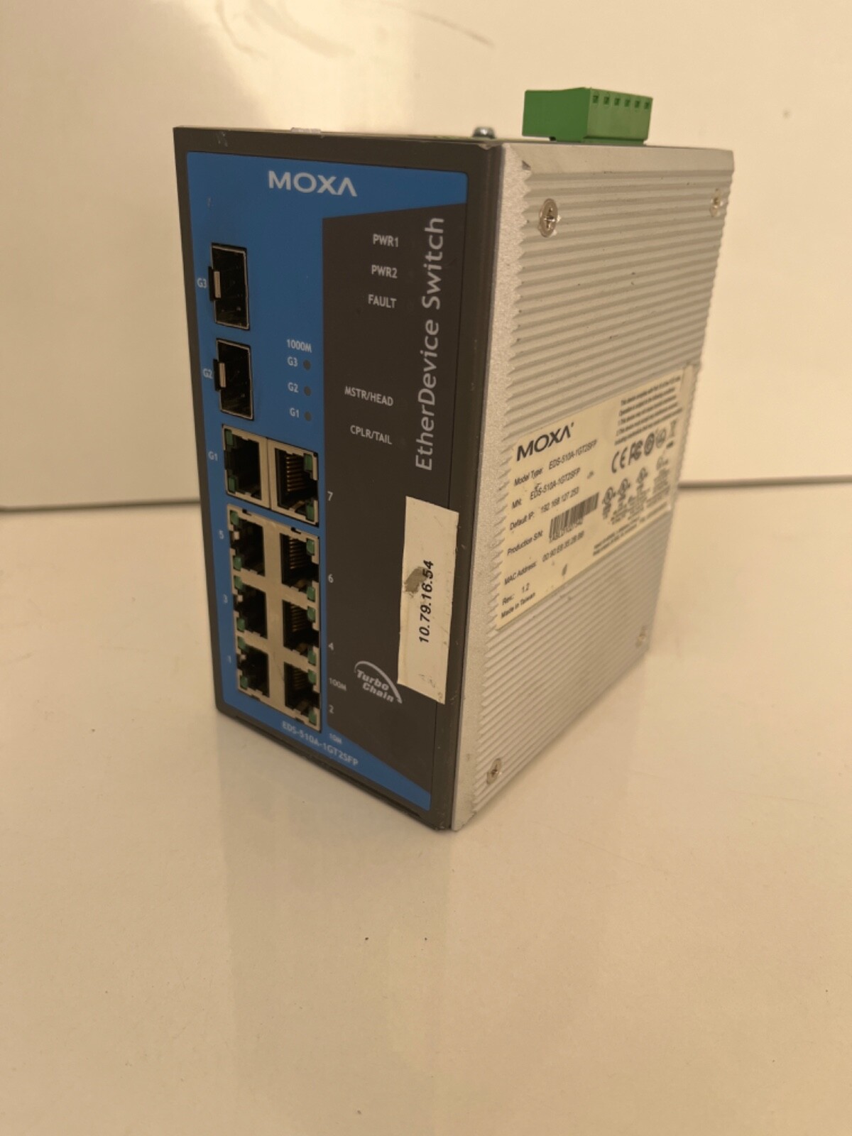 Moxa EDS-510A-1GT2SFP Gigabit Switch 7X 10/100 + 1X 1000 & incl 2X SFP's EX PSU