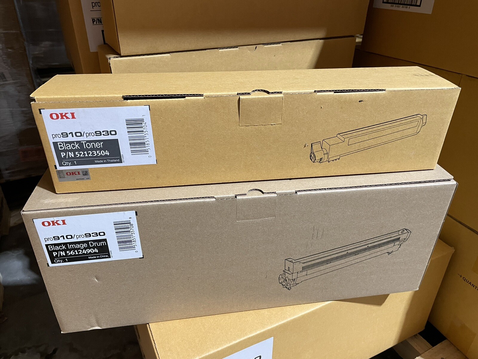 OKI Okidata Pro910 Pro930 Toner + Drum 52123504 56124904 BLACK Genuine OEM