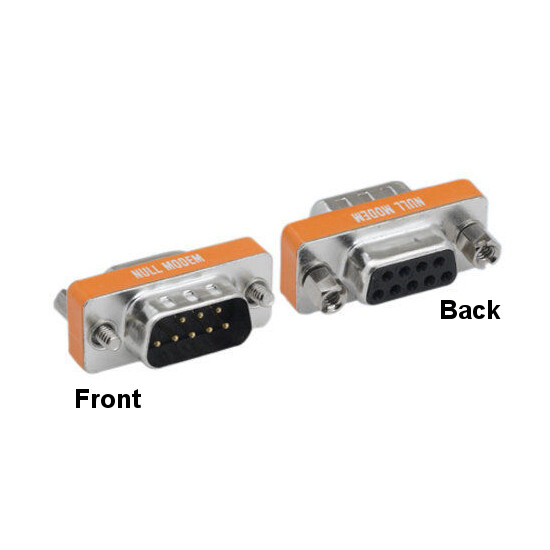 KNTK Mini Null Modem DB9 Male to Female Adapter RS-232 Data Connect Crossover