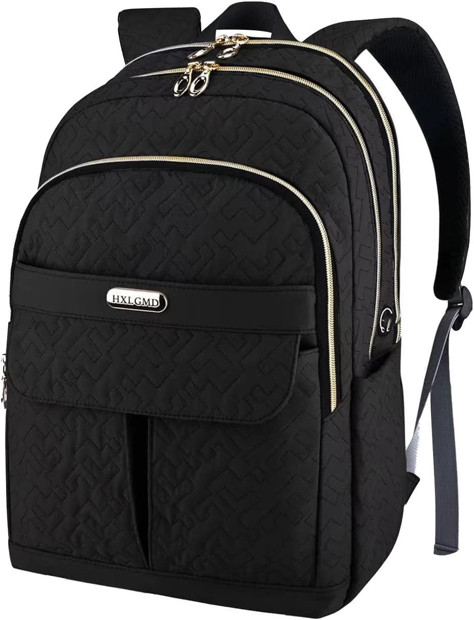 15.6 Inch Laptop Backpack for Women Quilted College Work Travel Bag