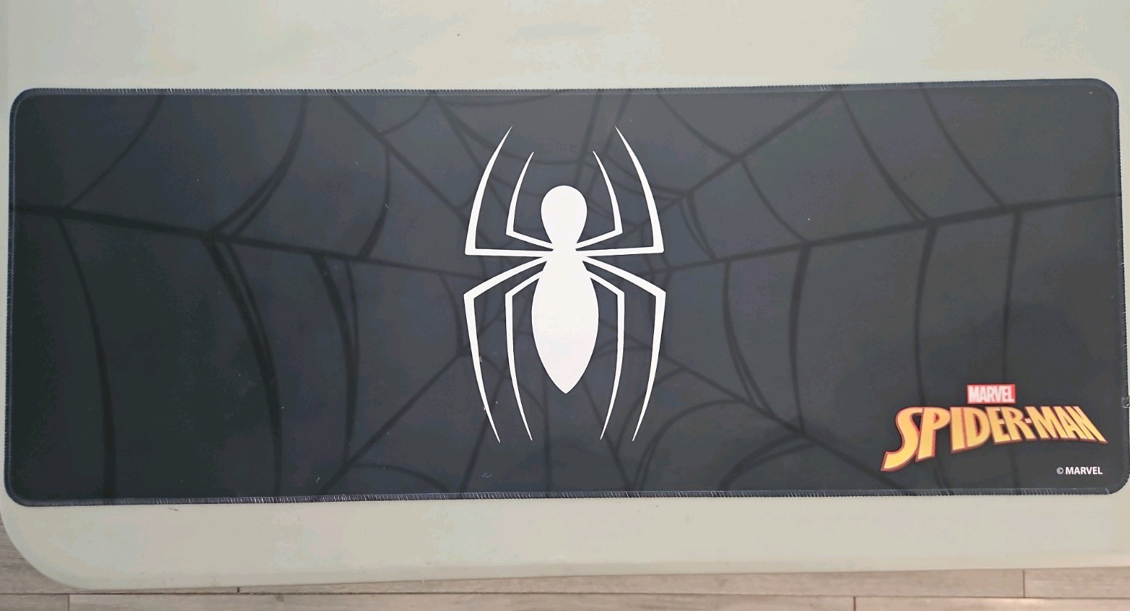 Marvel Spider-Man XL Gaming Mouse Pad Desk Mat Black White Logo 31” Large