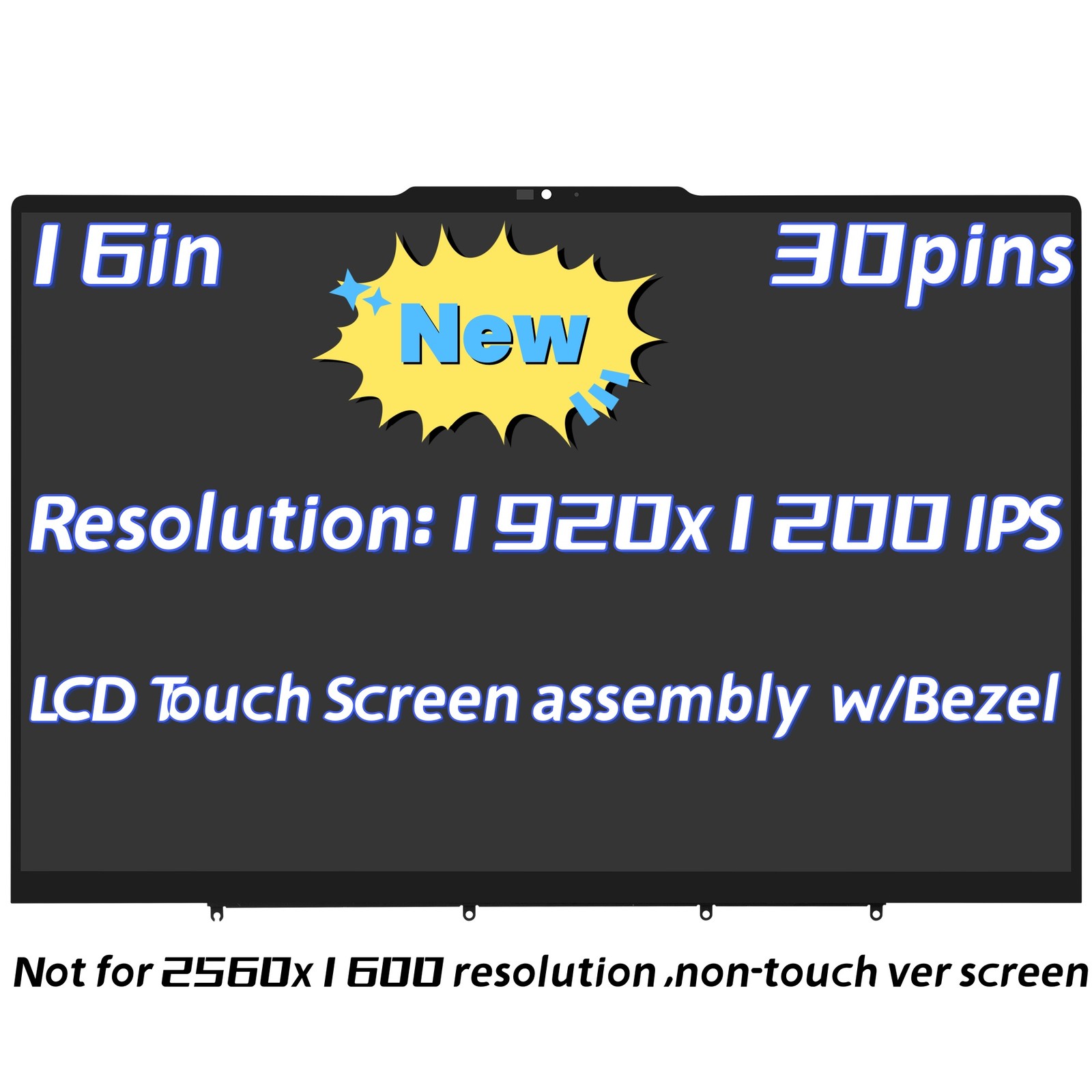 5D10S40100 For Lenovo Yoga 7 2-in-1 16IML9 83DL WUXGA LCD Touch Screen w/Bezel