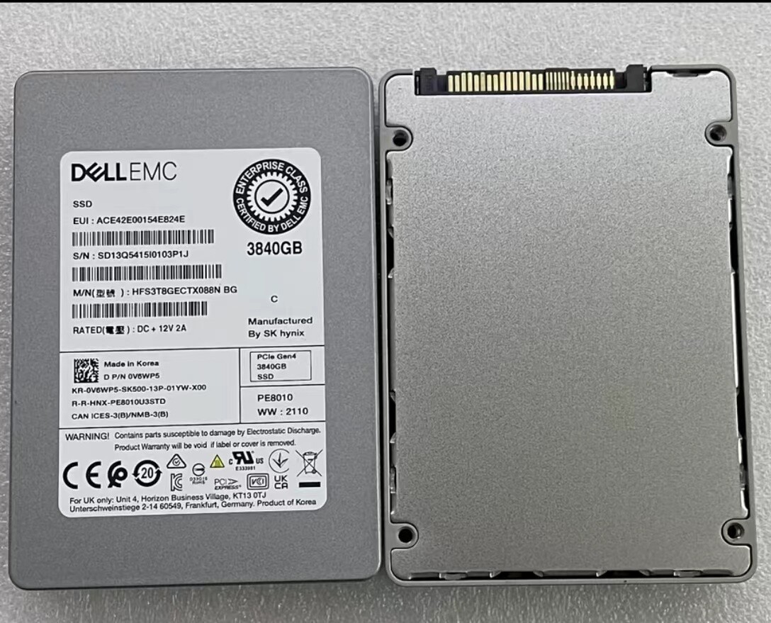 3.84TB SKhynix PE8010 Nvme Pcie 4.0 SSD HFS3T8GECTX088N BG 1DWPD U.2 4.0 DELL