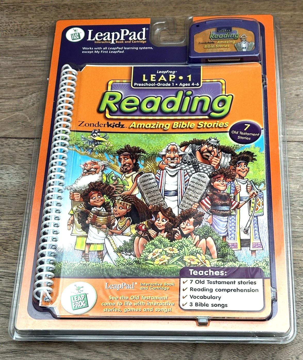 LEAPPAD Interactive Book & Cartridge AMAZING BIBLE STORIES Old Testament 3 Songs