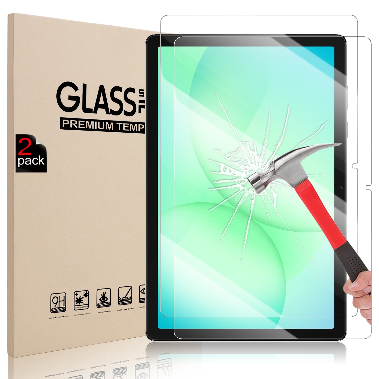 1/2Pack Tempered Glass Screen Protector for Samsung Galaxy Tab A11+/ A9+ 11 Inch