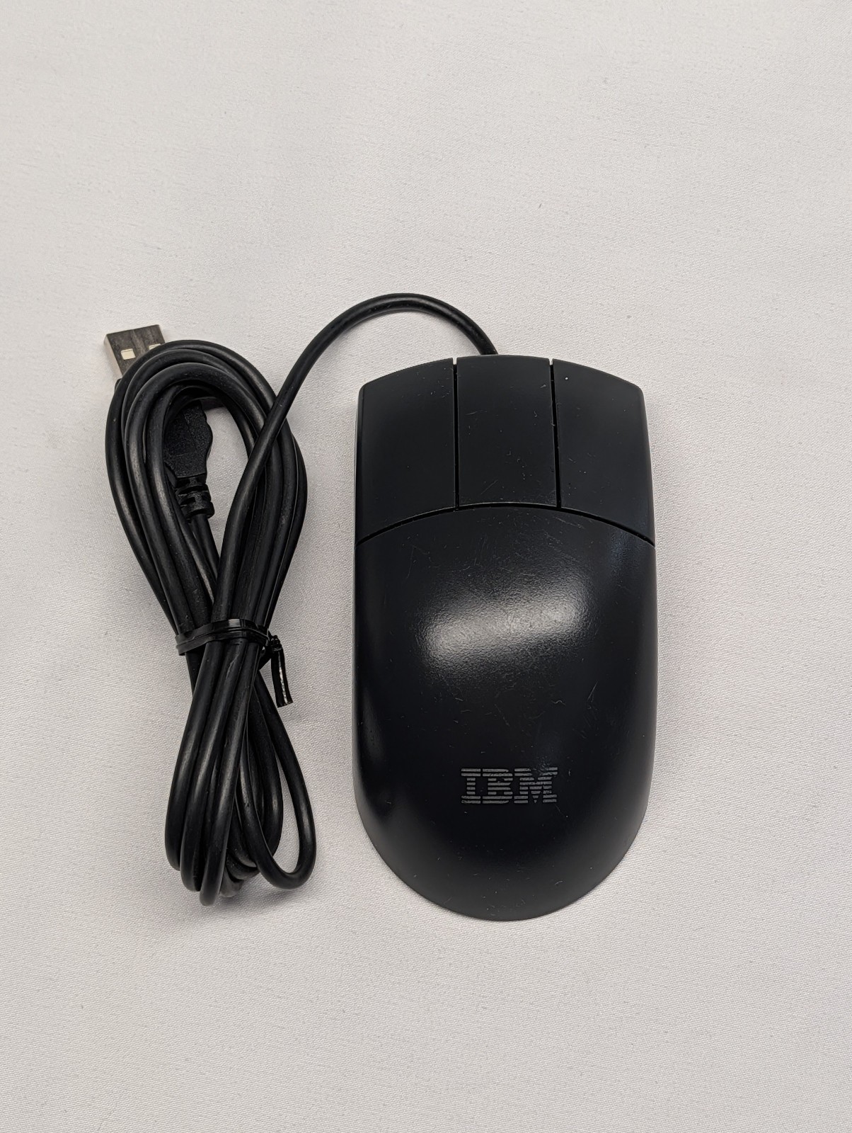 Vintage IBM M-UY101 Mouse Wired Optical Black 03N6668 03N6669 3-Button