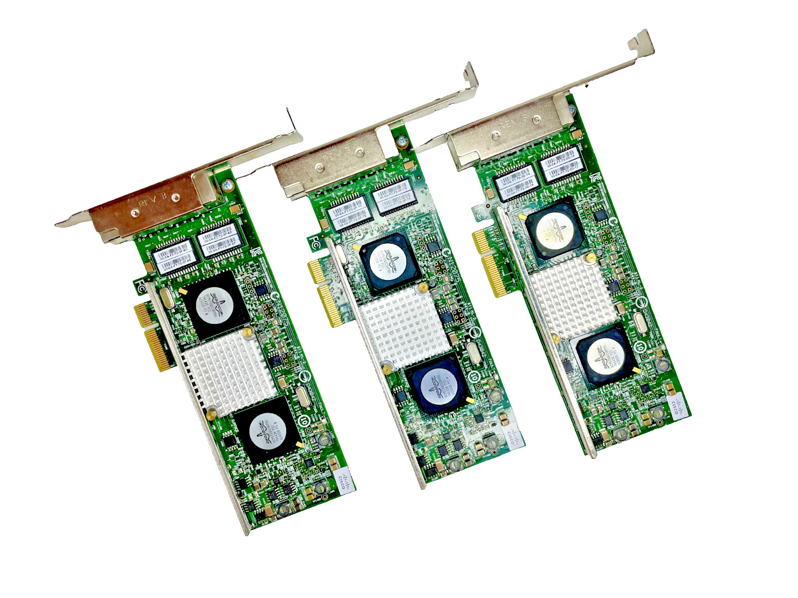 Lot of 3 CISCO N2XX-ABPCI03-M3 BROADCOM 4-PORT ETHERNET ADAPTER