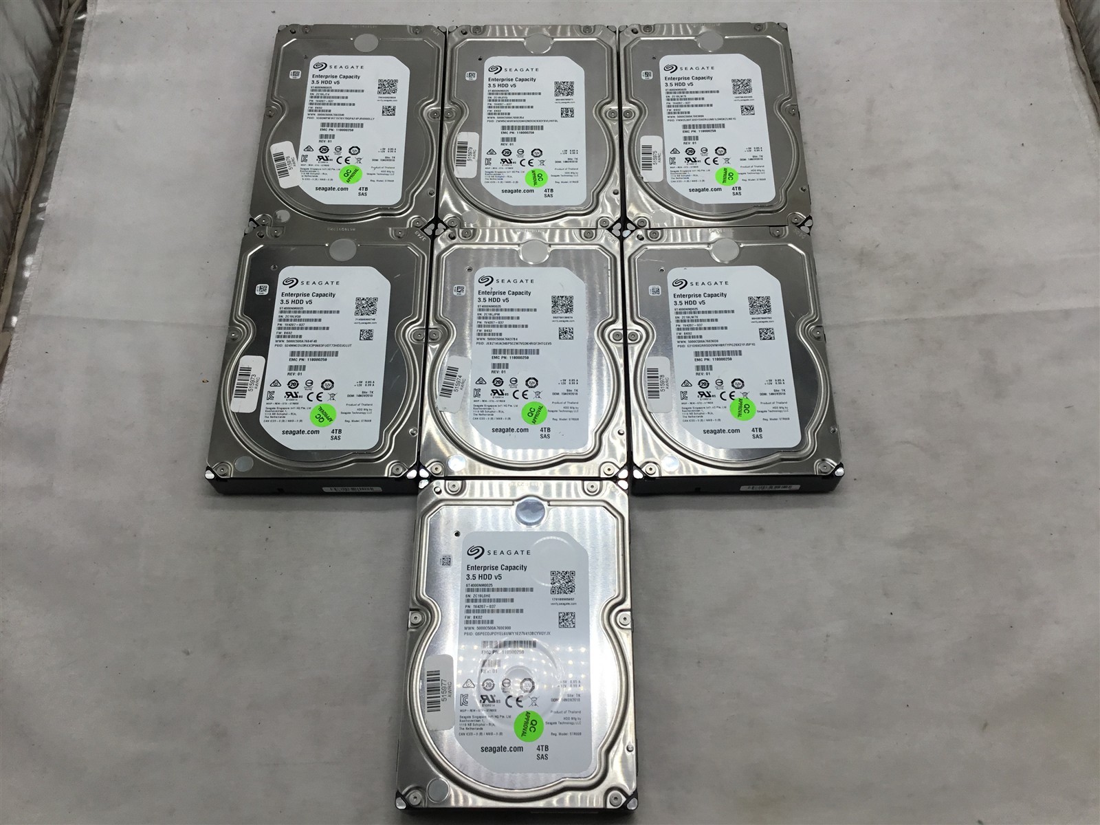 *LOT OF 7* Seagate Enterprise Capacity 3.5" SAS HDD 4TB ST4000NM0025 100% HEALTH