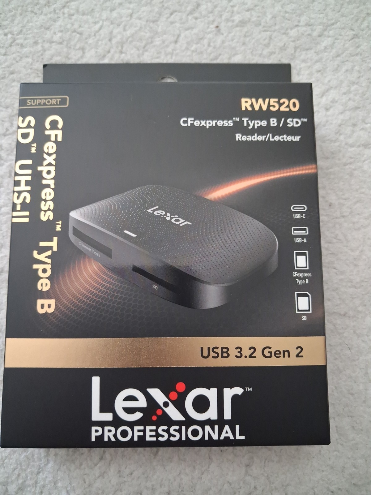 Lexar CFexpress Type B & SD Card Reader USB 3.2 Gen 2 10Gbps Rw520. Sealed