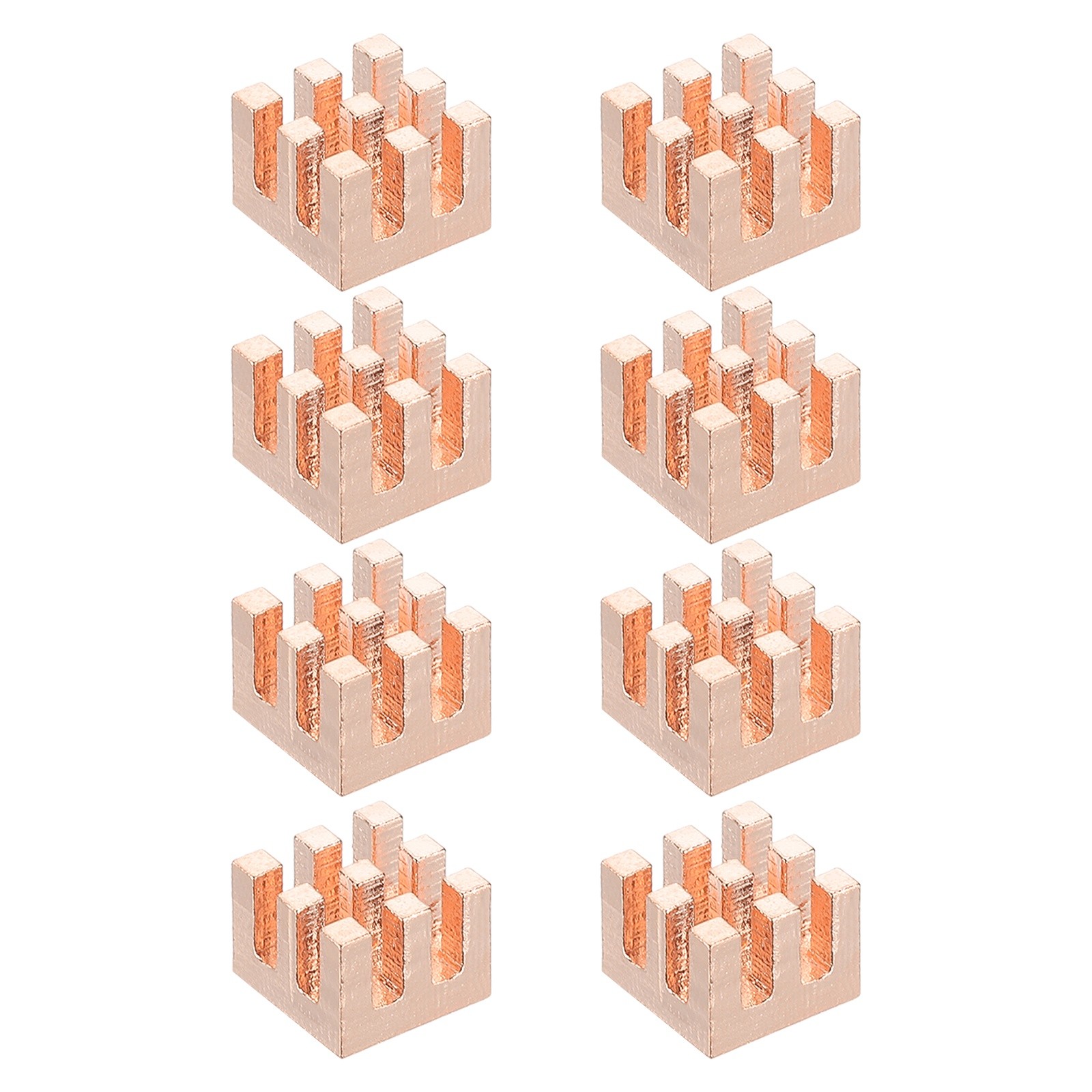 8 Pcs Copper Heatsink 8x8x6mm, Heat Sink Cooler Radiator for Raspberry Pi