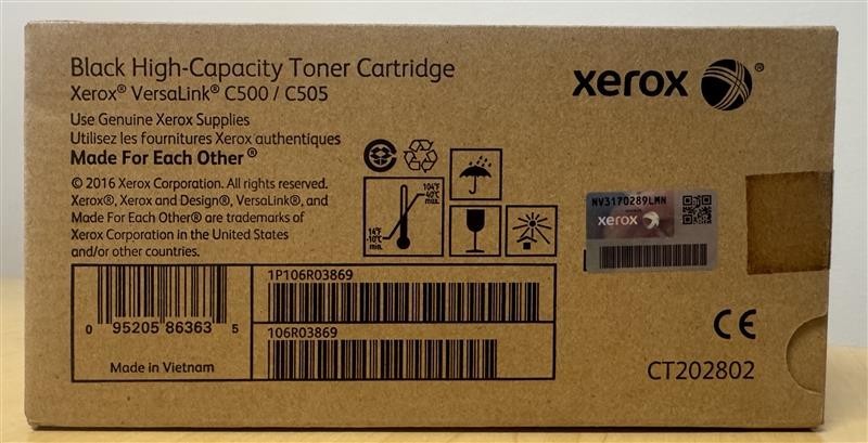 Xerox Black High-Capacity Toner Cartridge VersaLink C500/C505 106R03869 OEM