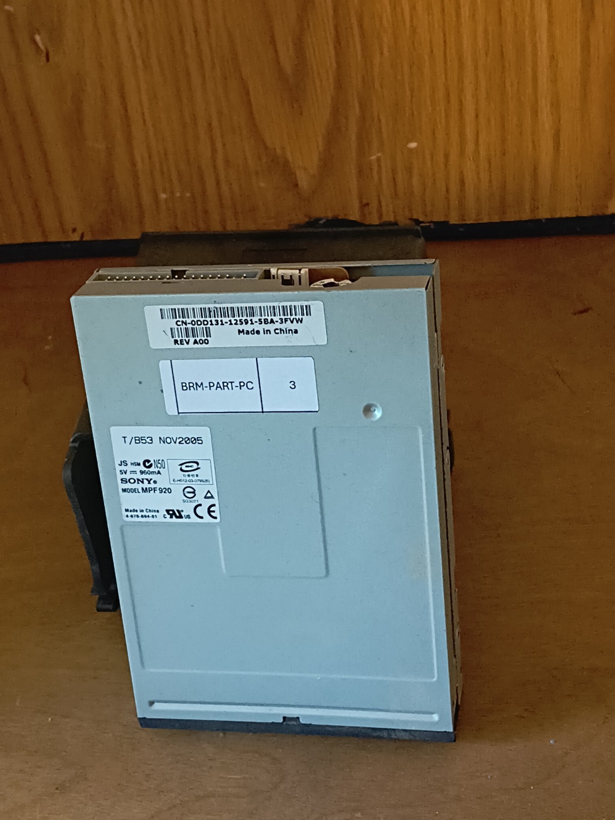 Vintage Sony MPF920 3.5" 1.44MB Floppy Drive Dell 0DD131 Rev A00