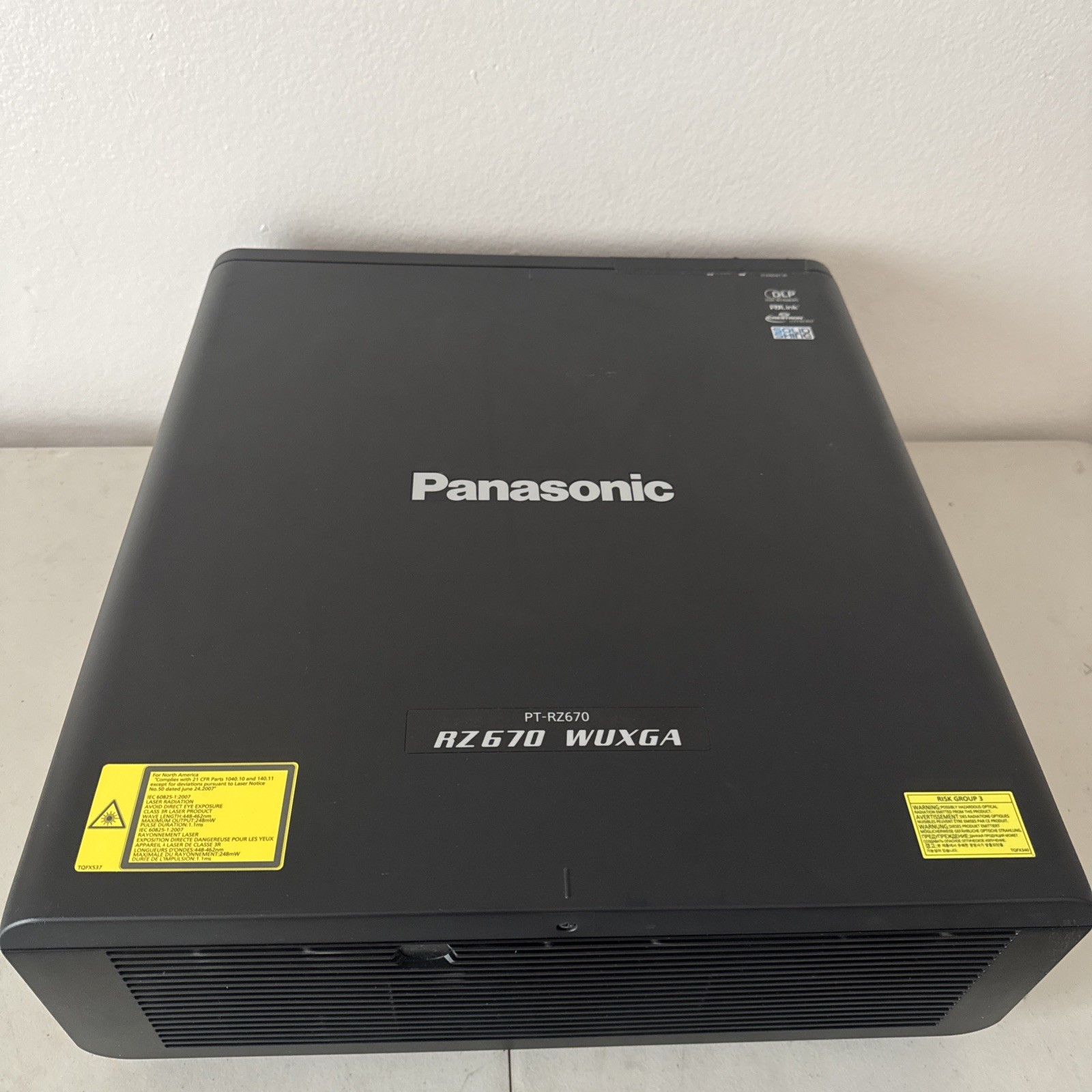 Panasonic PT-RZ670BU DLP WUXGA Projector 54602 To 54347 hours Works No Lens.