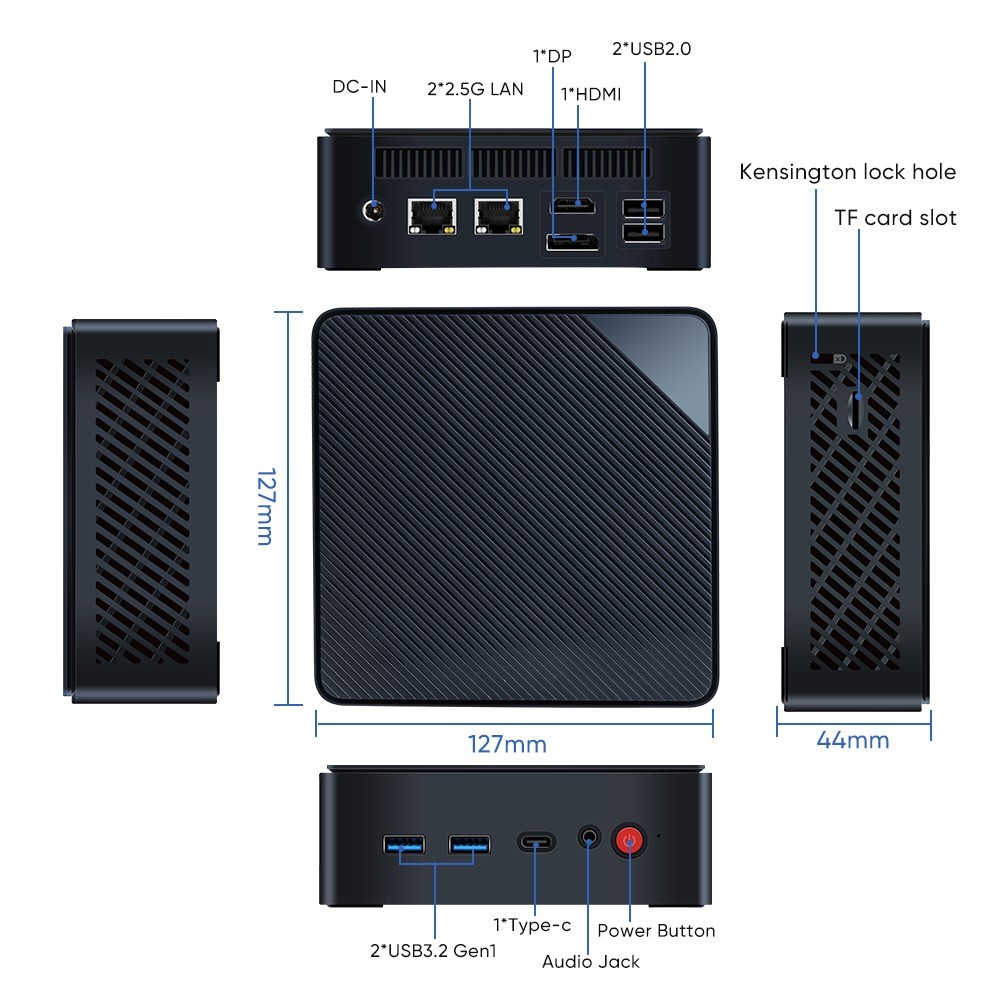 Topton Firewall Intel N150 (Upg N100) 2x Intel 2.5Gb LAN DDR5 2x M.2 SSD Mini PC