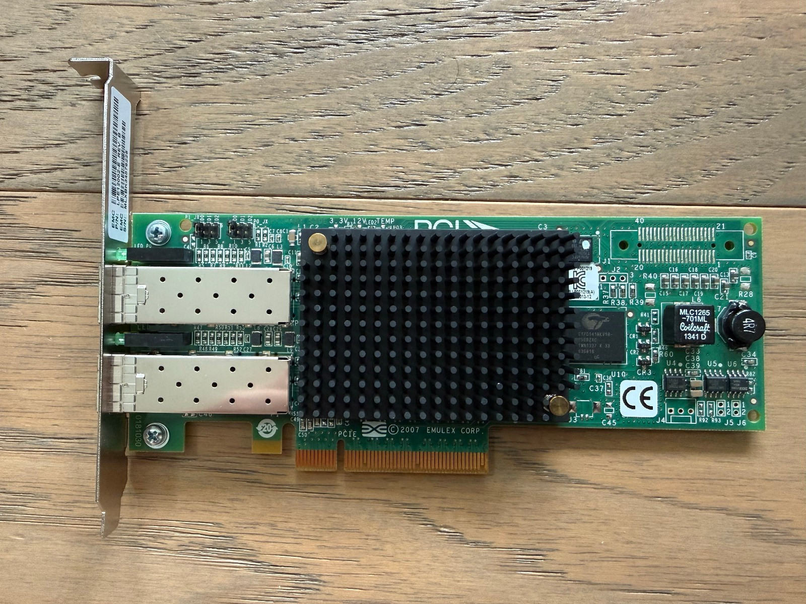 EMC LPE12002-E Dual Port 8Gb Fibre Channel PCIe X8 HBA Adapter Card SFP Server