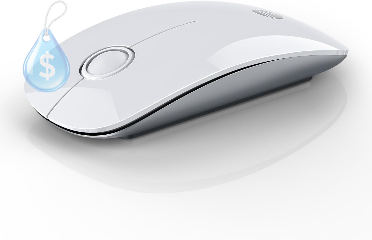 Bluetooth Wireless Mouse, BT5.1＆ 2.4G Slim Dual Mode, White