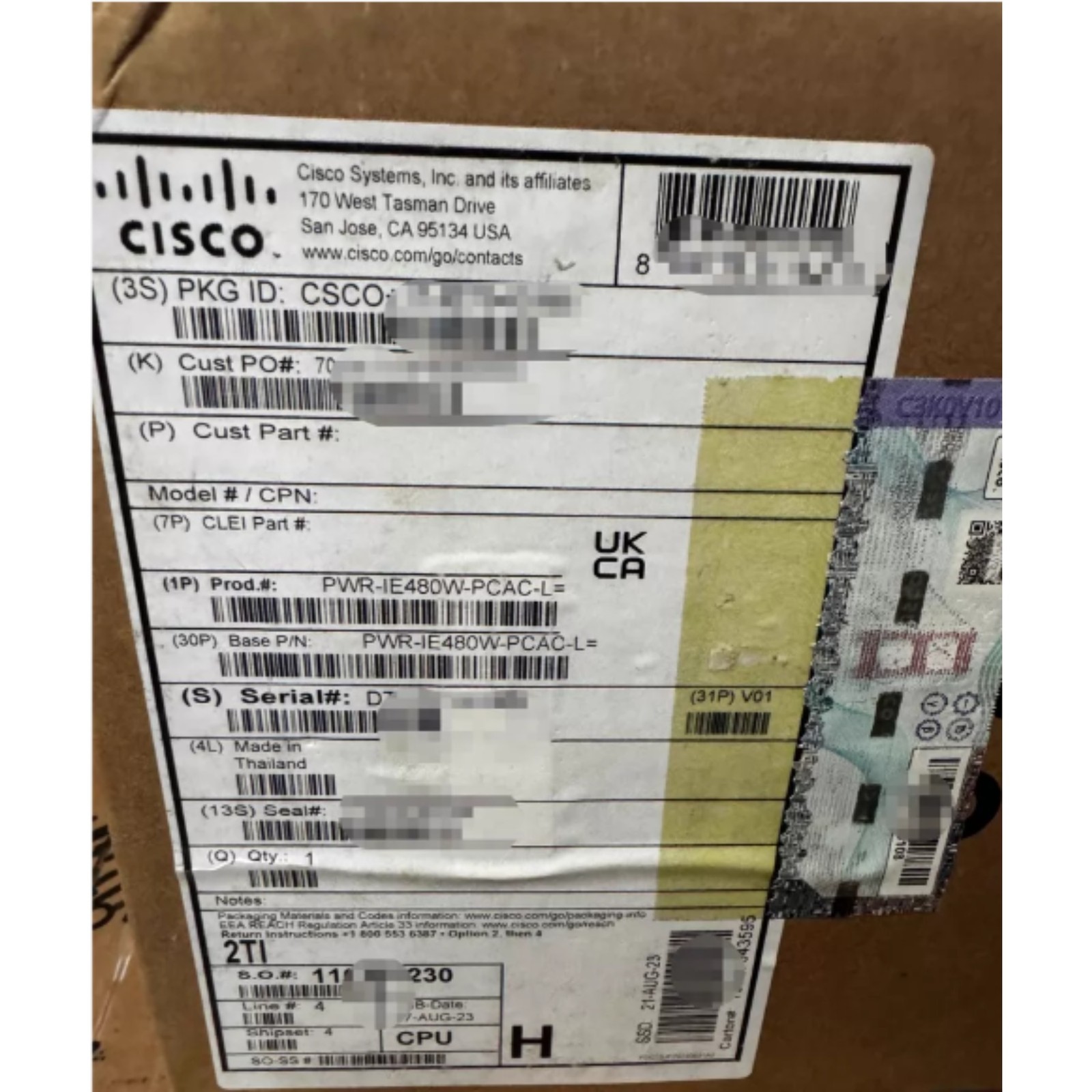 Cisco PWR-IE480W-PCAC-L Power Supply New Sealed
