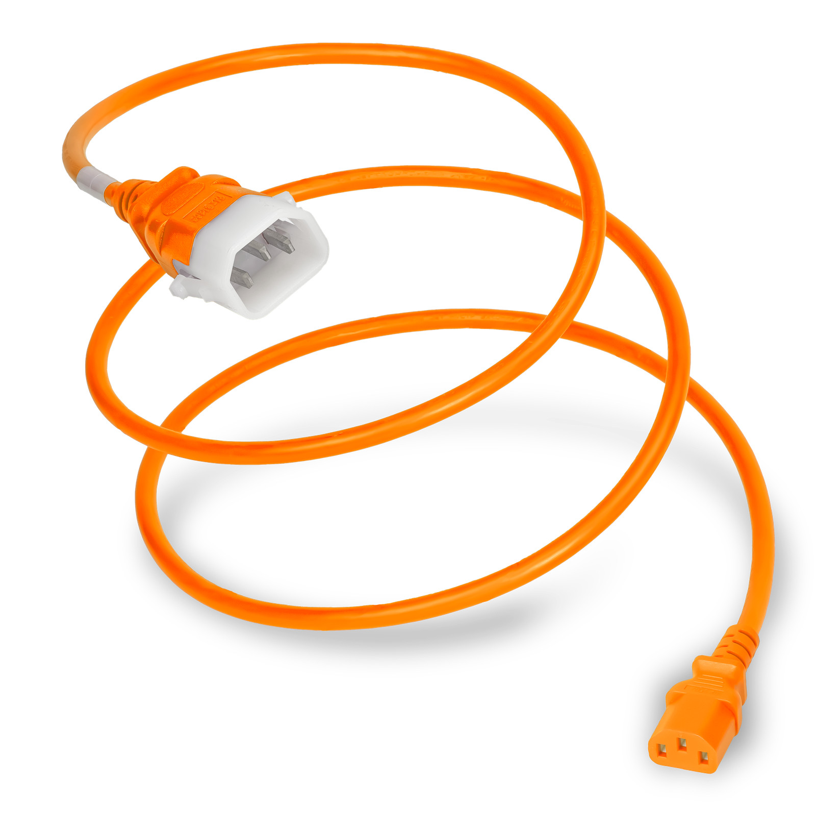 20 Pack of C14 C13 P-LOCK 15A 250V 14/3 SJT Power Cord - Orange - 6ft