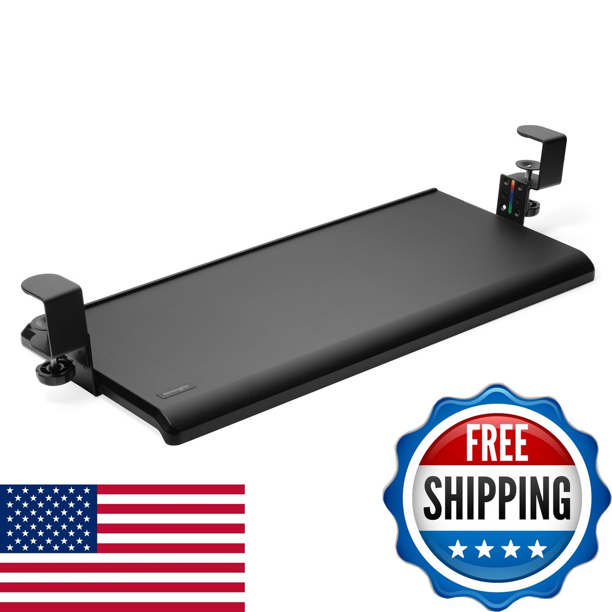 Kensington K55407WW Clamp-On Under Desk Keyboard Tray Black 13.3"x32.4"x2.4"