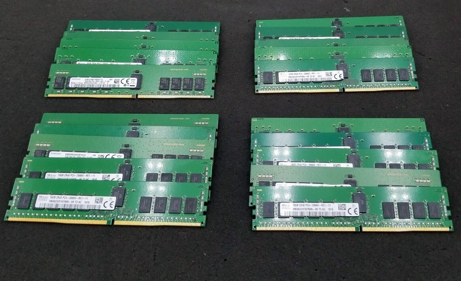 LOT OF 22 Various Brands 16GB 2Rx8 PC4-2666V Server RAM Memory