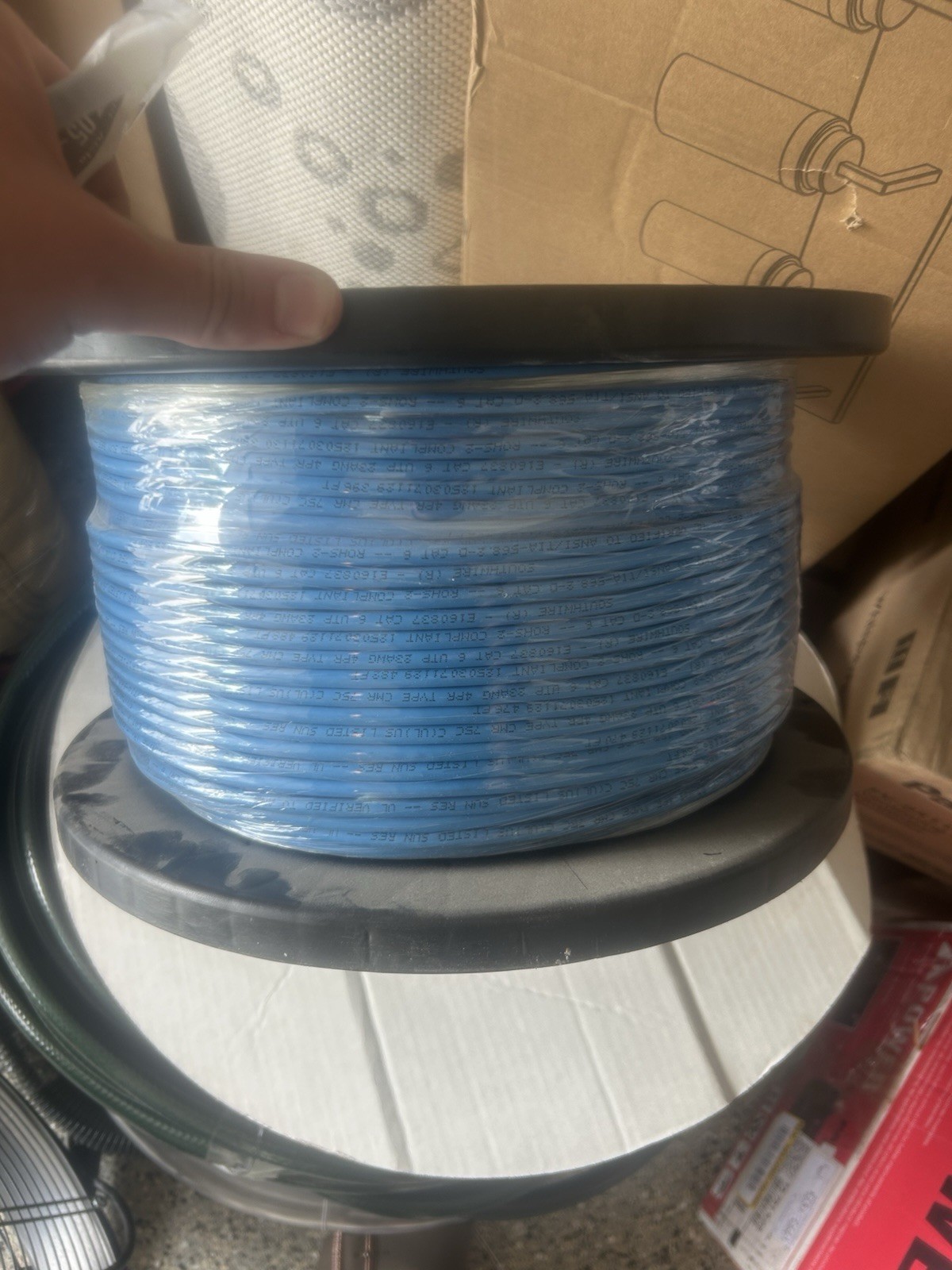 23 AWG Cat6 56918942 1000 ft. Blue 23/4 Solid CU CAT6 CMR (Riser) Data Cable