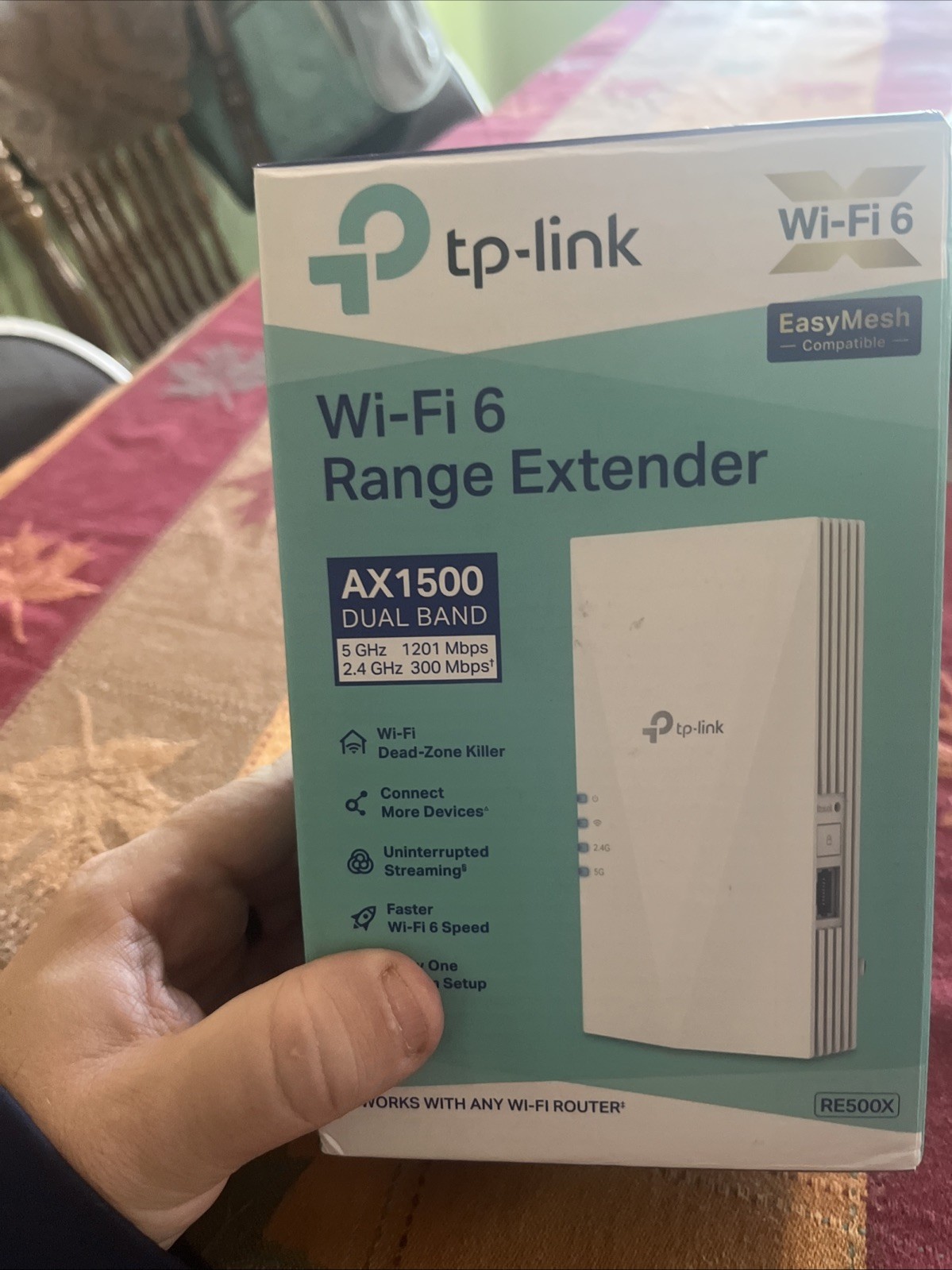 TP-Link AX1500 WiFi 6 Range Extender RE500X White Wall Plug 1500 Ft Dual Band