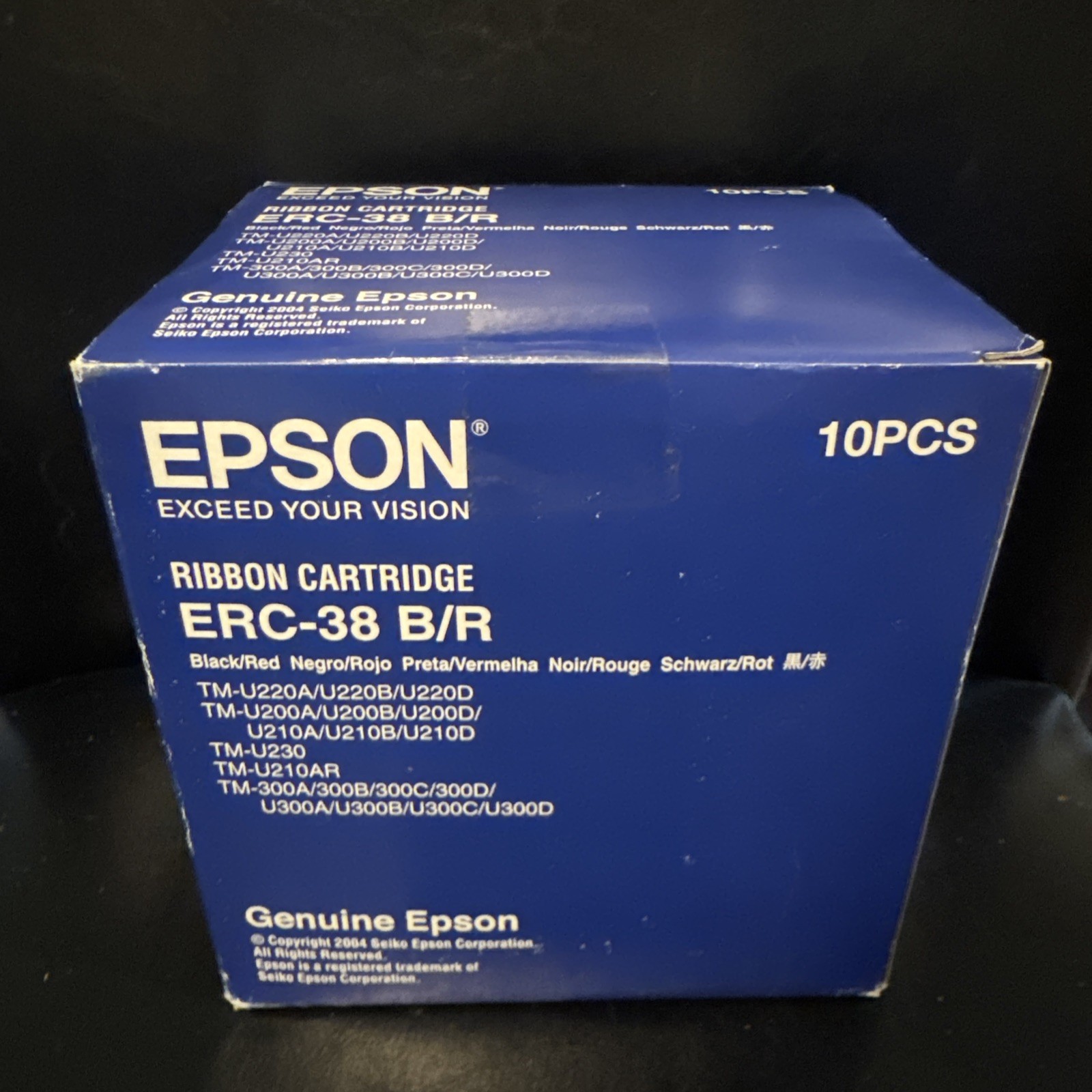 Epson ERC-38B Original Dot Matrix Ribbon Cartridge - Black - 10 / Box