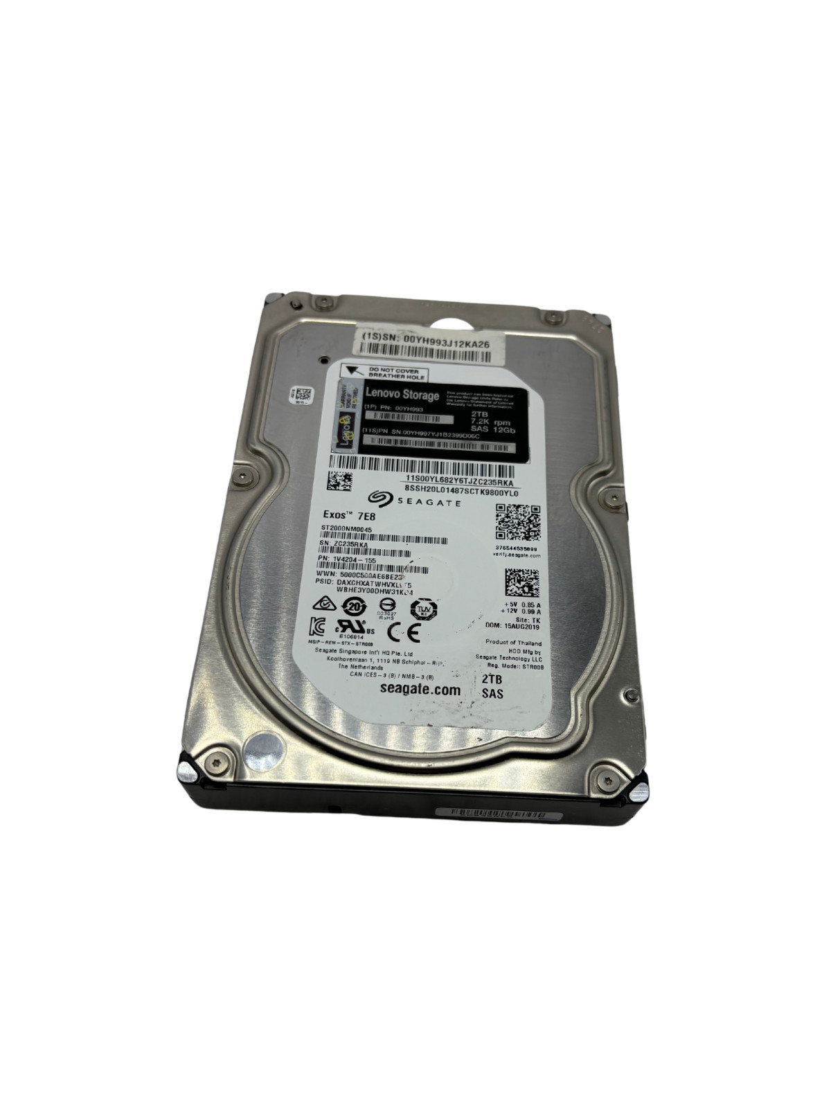 Lenovo 00YH993 2TB 12G SAS 7.2K 3.5" Hard Drive 1V4204-155 ST2000NM0045 w60