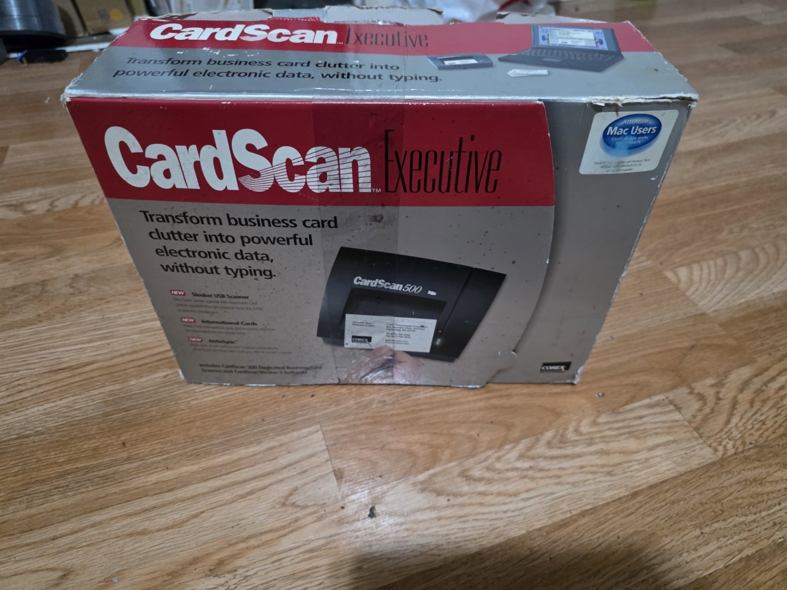 Vintage CardScan Executive 500 Business Card Scanner Open Box Imperfect Box Comp