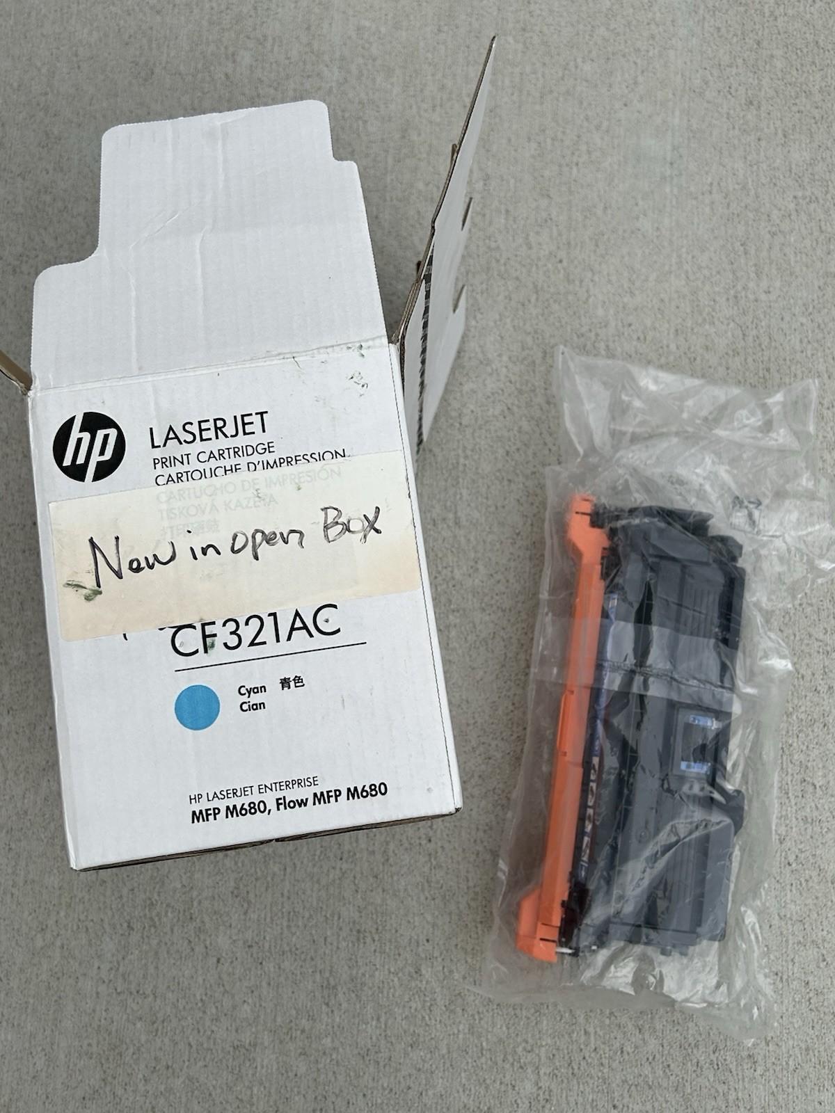 HP Genuine 653A CF321AC CF321A Cyan Toner OEM Original MFP M680 - Open Box